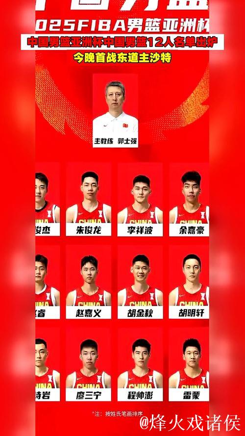 中国男篮公布世预赛名单 延续亚洲杯主要阵容